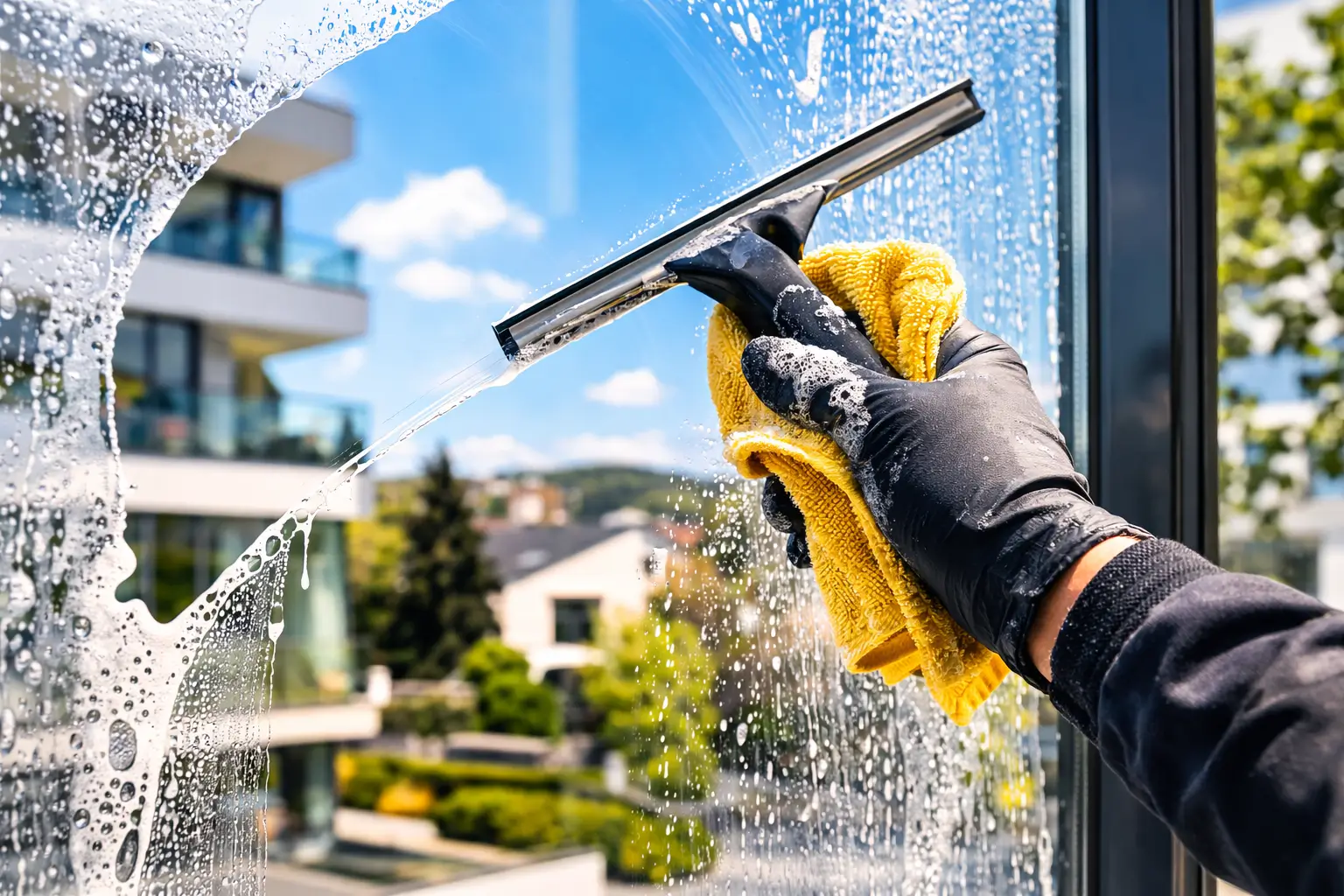 Professionelle Fensterreinigung Gebäude Glasfassade Böblingen Leonberg Renningen